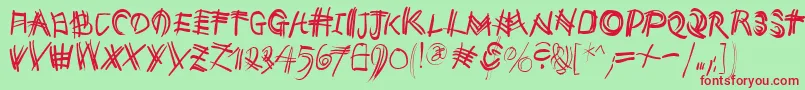 Maumauklein Font – Red Fonts on Green Background