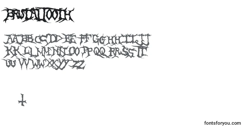 Schriftart BrutalTooth – Alphabet, Zahlen, spezielle Symbole