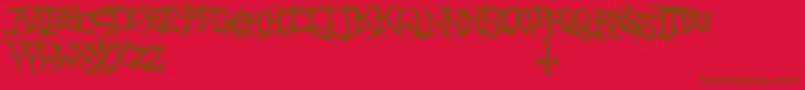 More about BrutalTooth Font BrutalTooth Font – Brown Fonts on Red Background