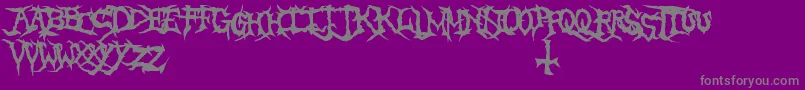 Fonte BrutalTooth – fontes cinzas em um fundo violeta