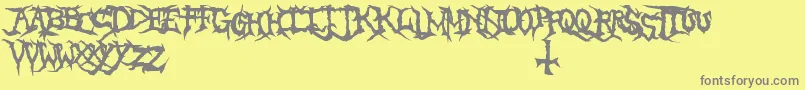 Saiba mais sobre a fonte BrutalTooth Fonte BrutalTooth – fontes cinzas em um fundo amarelo