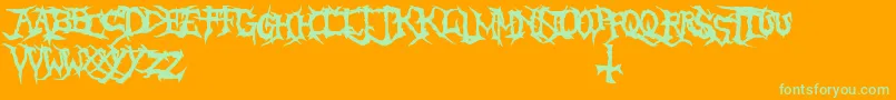 BrutalTooth-fontti – vihreät fontit oranssilla taustalla