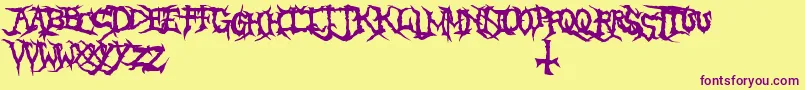 BrutalTooth Font – Purple Fonts on Yellow Background