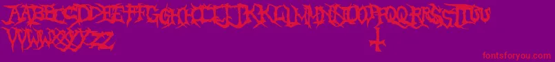 フォントBrutalTooth – 紫の背景に赤い文字