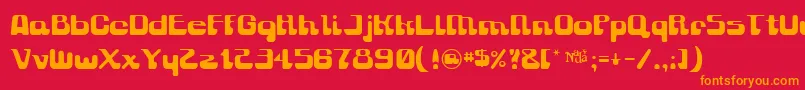 フォントGravity ffy – 赤い背景にオレンジの文字