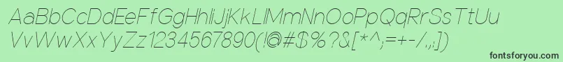 NuorderThinitalic Font – Black Fonts on Green Background