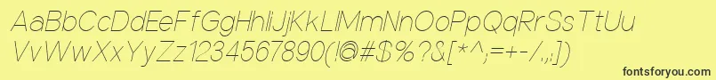 Police NuorderThinitalic – polices noires sur fond jaune