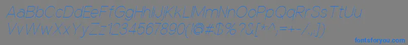 NuorderThinitalic Font – Blue Fonts on Gray Background