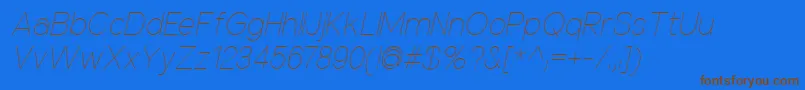 NuorderThinitalic Font – Brown Fonts on Blue Background