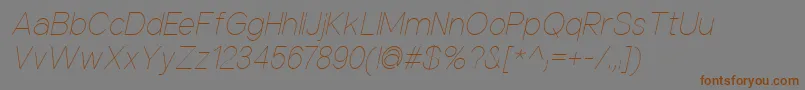 NuorderThinitalic Font – Brown Fonts on Gray Background