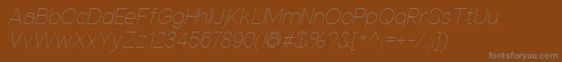 More about NuorderThinitalic Font NuorderThinitalic Font – Gray Fonts on Brown Background