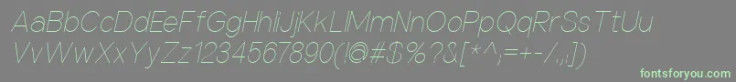 NuorderThinitalic Font – Green Fonts on Gray Background