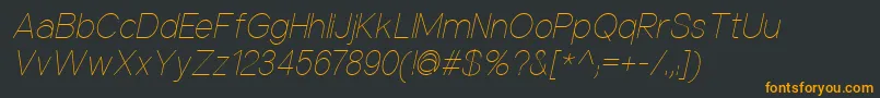 NuorderThinitalic Font – Orange Fonts on Black Background