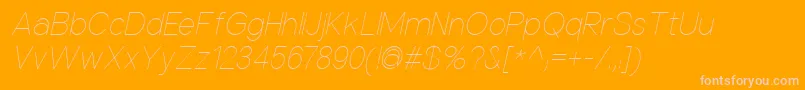 Шрифт NuorderThinitalic – розовые шрифты на оранжевом фоне