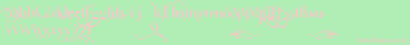 フォントCafeLounge19Trial – 緑の背景にピンクのフォント