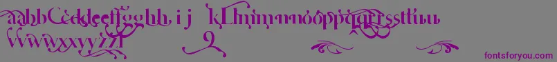 CafeLounge19Trial-fontti – violetit fontit harmaalla taustalla
