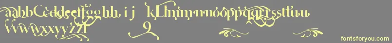 CafeLounge19Trial-fontti – keltaiset fontit harmaalla taustalla