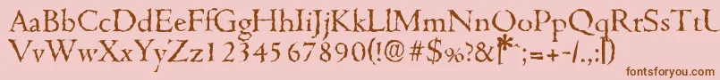 CambridgerandomRegular Font – Brown Fonts on Pink Background