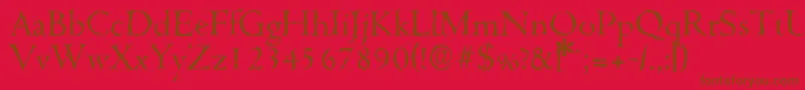 CambridgerandomRegular Font – Brown Fonts on Red Background