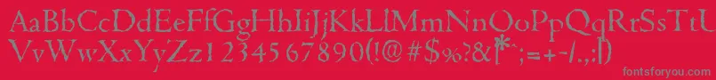 CambridgerandomRegular-Schriftart – Graue Schriften auf rotem Hintergrund