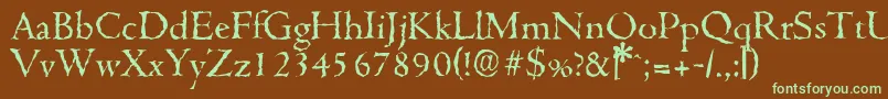 CambridgerandomRegular Font – Green Fonts on Brown Background