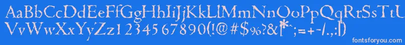 CambridgerandomRegular Font – Pink Fonts on Blue Background