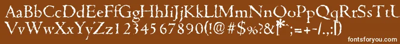 フォントCambridgerandomRegular – 茶色の背景に白い文字