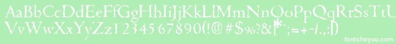 CambridgerandomRegular-Schriftart – Weiße Schriften auf grünem Hintergrund
