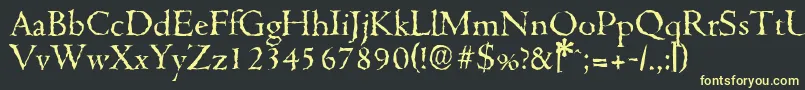 フォントCambridgerandomRegular – 黒い背景に黄色の文字