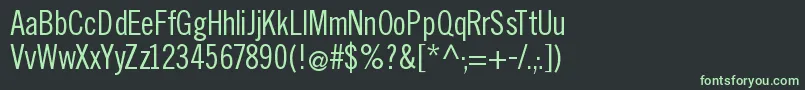Slimsansserif-Schriftart – Grüne Schriften auf schwarzem Hintergrund