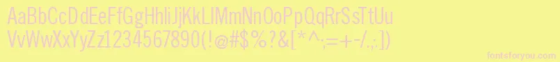 Slimsansserif Font – Pink Fonts on Yellow Background