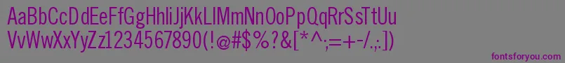 Шрифт Slimsansserif – фиолетовые шрифты на сером фоне