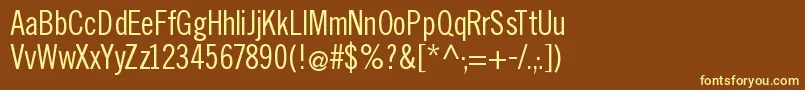Fonte Slimsansserif – fontes amarelas em um fundo marrom