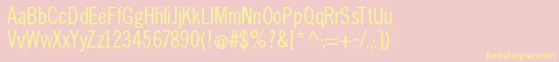 Slimsansserif-Schriftart – Gelbe Schriften auf rosa Hintergrund