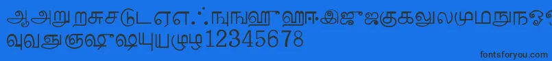 HappydayNormal Font – Black Fonts on Blue Background