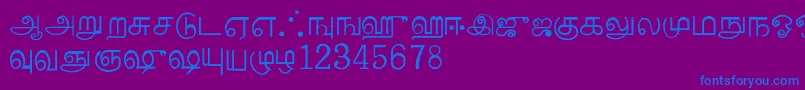 HappydayNormal Font – Blue Fonts on Purple Background