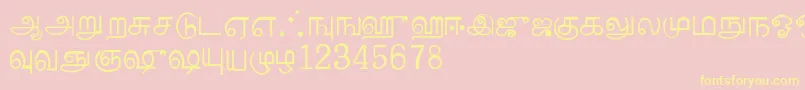 HappydayNormal Font – Yellow Fonts on Pink Background