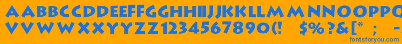 フォントLargeRock – オレンジの背景に青い文字