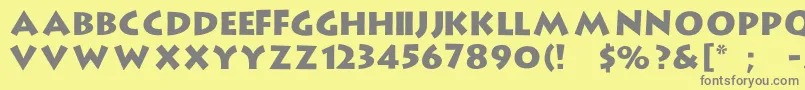 LargeRock Font – Gray Fonts on Yellow Background