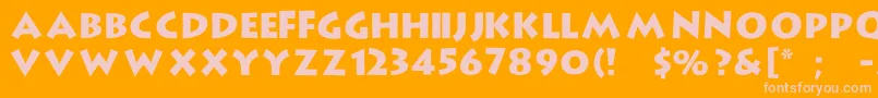 LargeRock-Schriftart – Rosa Schriften auf orangefarbenem Hintergrund