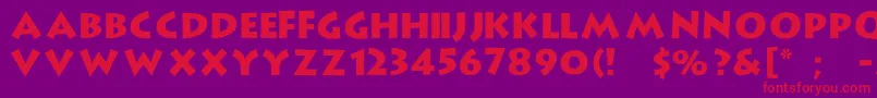 フォントLargeRock – 紫の背景に赤い文字