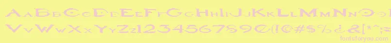 フォントHalo3 – ピンクのフォント、黄色の背景