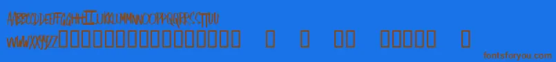 SingOut Font – Brown Fonts on Blue Background