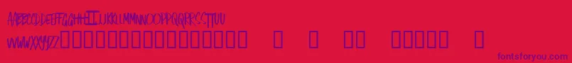 SingOut-fontti – violetit fontit punaisella taustalla
