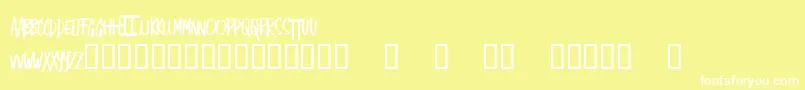 Шрифт SingOut – белые шрифты на жёлтом фоне