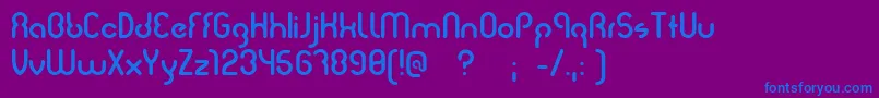 フォントJudit – 紫色の背景に青い文字