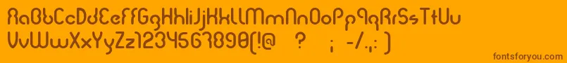 Fonte Judit – fontes marrons em um fundo laranja