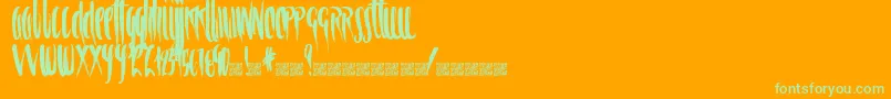 Spiral Font – Green Fonts on Orange Background