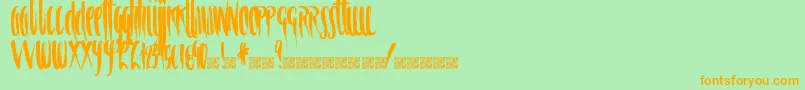 Spiral Font – Orange Fonts on Green Background