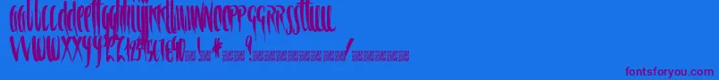 Spiral Font – Purple Fonts on Blue Background